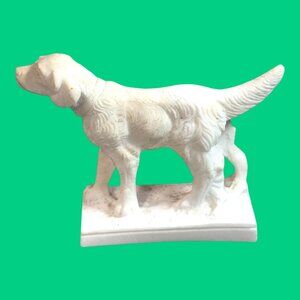 A. Santini Hunting Dog Setter Spaniel Golden Retriever Pointer Carved Italy Vtg